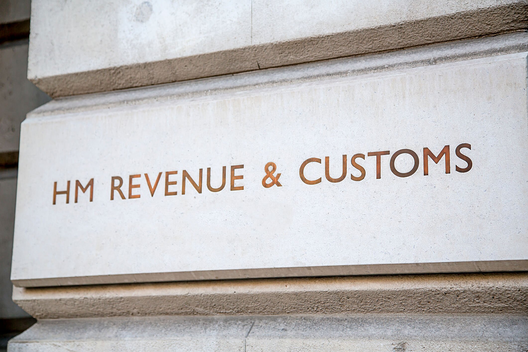 close up of HM Revenue & Customs sign